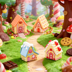 Maison de poupée miniature en résine, décoration colorée de conte de <span class=keywords><strong>fées</strong></span>, style dessin animé - Product Image 5