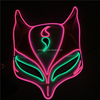 Vente en gros de masques de Kabuki japonais éclairés personnalisation, masque lumineux Led Fox Masquerade Dj Party