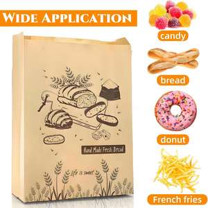 Sac en papier kraft à fond pointu sur mesure, taille moyenne, doublure cirée pliable pour poulet frit, résistant à la graisse - Product Image 3