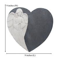 Vente en gros et sur mesure en résine Memorial Pet Statue Memorial Stone Personnalisée Pet Grave Marqueurs Résine Coeur Résine Statue Vent C