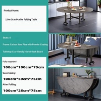 Table à manger pliante en métal, style nordique, ensemble de meubles de salon, table d'appoint ronde moderne de luxe, tables pliantes en marbre