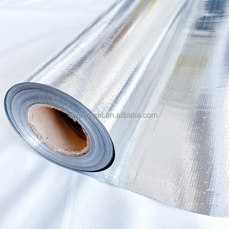 Sun reflective polyethylene radiant barrier reinforced aluminum foil woven fabric