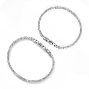 Мужские и женские водонепроницаемые браслеты из нержавеющей стали, пара ювелирных изделий высокого качества, Блестящий Бриллиант 2/3/4/5 мм, циркон, Теннисный браслет - Product Image 6