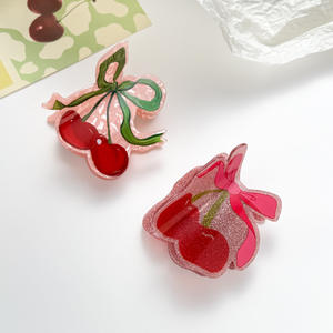 Nueva Pinza para el Cabello con Forma de Cereza Dulce de 7.5CM, Pinza para el Cabello de Acrílico con Forma de Fruta, Pinza para el Cabello para Niñas, Accesorios para el Cabello de Moda para Mujeres - Product Image 1