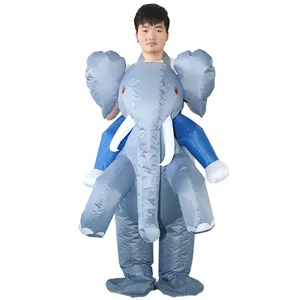 大象吉祥物服装万圣节派对化装成人充气大象服装