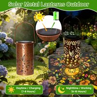 Lanternes solaires colorées pour l'extérieur, étanches, LED, en métal, suspendues, pour jardin, patio, cour, pelouse, véranda, décoration