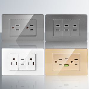 Pannello Elettrico in Vetro Standard Americano con <span class=keywords><strong>USB</strong></span> Tipo-C per Ricarica Rapida, Interruttori e Prese Domestiche - Product Image 1