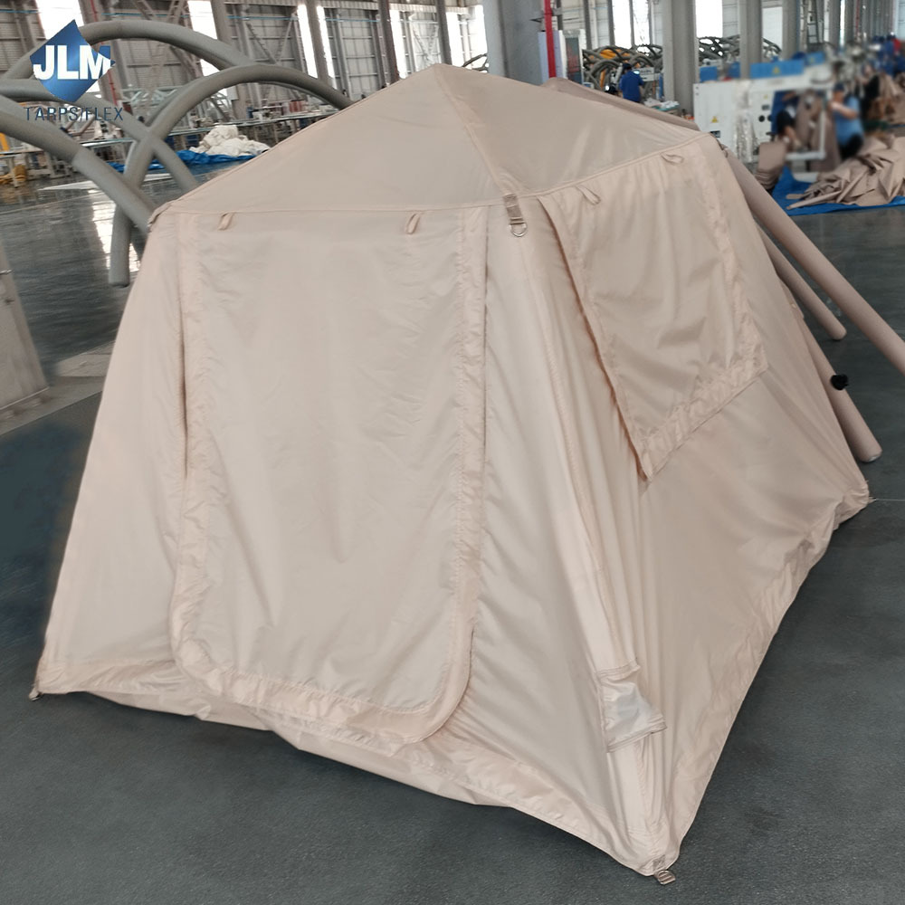 MOPHOTO Tente Gonflable 8-10 Personnes – 399x269 Cm, Auvent, Fenêtres Moustiquaire, UPF50+, Imperméable PU3000 – Avec Pompe à Main