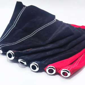 Pu Car <b>Gear</b> <b>Knob</b> Cover Red Velvet Stitched For Manual Transmission Shifters - Product Image 3