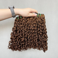 Extensions de cheveux humains Super Double Drawn, couleur piano, boucles Pixie, lots de mèches de cheveux bouclés bruts