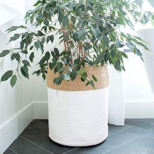 Grand panier à linge moderne et pliable pour enfants, corbeille de rangement en coton pour le linge - Product Image 5