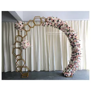 LFB1428-2 wedding personalized pink rose wedding floral arch for event party stage decoration