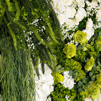 Panel floral de seda hilada personalizado de alta calidad hecho a mano 3D Pared de flores artificiales para decoración de boda flor de fondo de escenario