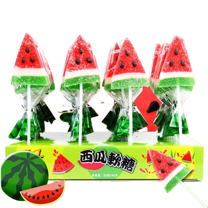 Dulces <span class=keywords><strong>de</strong></span> juguete para niños con sabor a fruta <span class=keywords><strong>de</strong></span> Piruleta <span class=keywords><strong>de</strong></span> goma en forma <span class=keywords><strong>de</strong></span> sandía al por mayor - Product Image 1