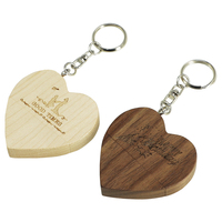 Clé USB en bois personnalisée en forme de cœur 2.0 16 Go 32 Go 64 Go avec boîte assortie pour cadeau de mariage