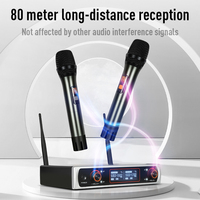 Microphone dynamique sans fil UHF professionnel double métal-plastique avec connecteur XLR portable pour karaoké à domicile et conférences