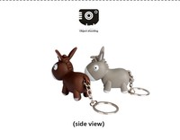 Porte-clés personnalisé avec logo, mulet dessin animé petit âne, son et lumière, en ABS, design mignon, pendentif LED clignotant avec son d'âne