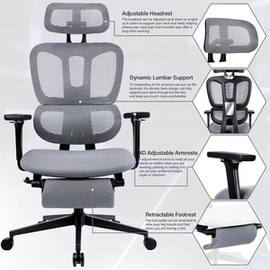 High Back <b>Swivel</b> Ergonomic Office <b>Chair</b> with Foot Rest 2D Headrest & Dynamic Lumbar Support - Product Image 2