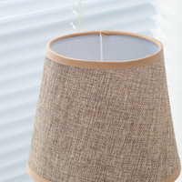 Lampes de chevet en porcelaine marron au design unique pour la décoration de table, avec abat-jour en lin