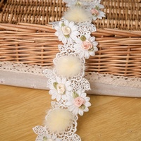 Série de fleurs féériques, dentelle brodée à la main, fleurs 3D, perles pour accessoires vestimentaires, sacs, chaussures, rideaux, bordures de col DIY