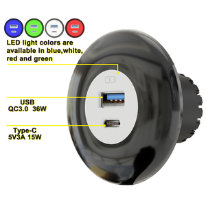 Nhà Máy DC12-24V Thiết Kế Mới Nhanh Chóng Sạc Xe Hơi 36W QC 3.0 Loại Một 5v3.1a Loại C USB Sạc Ổ Cắm Ổ Cắm Cho Xe Thuyền RV Marine - Product Image 4