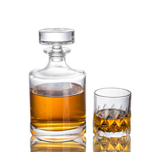 Carafe à <span class=keywords><strong>whisky</strong></span> en <span class=keywords><strong>verre</strong></span> unique de luxe à base lourde avec liège en <span class=keywords><strong>verre</strong></span> - Product Image 1