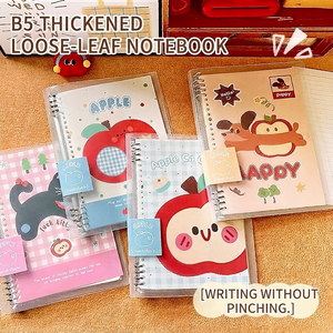Carnet de notes personnalisé, format mignon, style dessin animé pomme, à feuilles mobiles, rechargeable, pour <span class=keywords><strong>étudiant</strong></span>s, avec logo personnalisé, couleur OEM/ODM, vente en gros - Product Image 5
