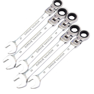 Llave de trinquete de doble propósito de cabeza ajustable métrica directa de fábrica Llave de herramienta de reparación de automóviles - Product Image 1