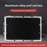 Maleta Multifuncional Rectangular de Aleación de Aluminio, Modelo Trolley, Caja de Herramientas con Forro de Esponja Resistente a Impactos y Caídas