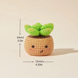 <span class=keywords><strong>Amigurumi</strong></span> Crochet Plant Doll Set Fine Spinning para 4 PCS Cute Plants Crochet Kit para principiantes con tutoriales en video <span class=keywords><strong>paso</strong></span> <span class=keywords><strong>a</strong></span> <span class=keywords><strong>paso</strong></span> - Product Image 6