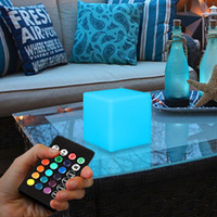 Cubo Luminoso LED Decorativo Solare RGB 6 Pollici, Illuminazione a Cubo LED Ricaricabile con 16 Colori Cangianti