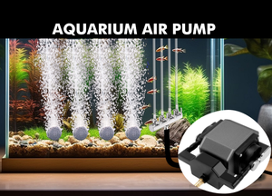 Pompa Udara Akuarium Dual-Motor Aliran Udara Tinggi, Aerator Oksigen dengan Casing Paduan Logam Disipasi Panas Cepat untuk Tangki Besar - Product Image 2