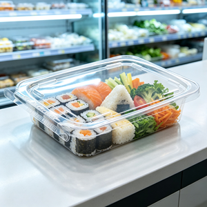 Customized Disposable Food Grade PET Clear <strong>Plastic</strong> Dried Fruit Nut <strong>Clamshell</strong> <strong>Container</strong> with Tear-Apart Transparent Lid Packaging - Product Image 3