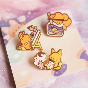 Badges promotionnels à motifs animaliers, emblèmes personnalisés, épingles à revers plaquées or brillant, badges en émail doux personnalisés, grossiste - Product Image 4