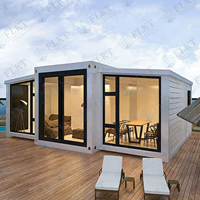 Maison conteneur extensible étanche au design moderne FLKT, garantie 2 ans, usine source, assemblage rapide, bureau préfabriqué, maison
