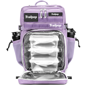Custom Logo Waterproof Travel Fitness Hiking Luna Purple 45L Tactical Gym Meal Prep Management <strong>Backpack</strong> w Side Pocket - Product Image 1