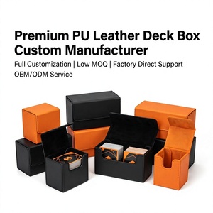 Caja de Cartas de Cuero PU Premium, Organizador de Almacenamiento Portátil Personalizable para Juegos de Mesa con Impresión a Todo Color - Product Image 1
