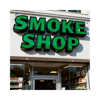 Letrero Luminoso LED 3D Personalizado de Metal Impermeable para Decoración de Tiendas y Smoke Shops con Diseño Personalizado
