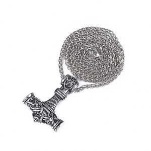 Collier Pendentif Amulette Marteau de Thor Viking Celtique Vintage Personnalisé en Gros, Bijoux Gothiques Punk Hip Hop pour Hommes - Product Image 5