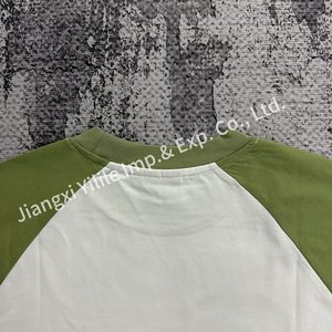 Ts2243 người đàn ông giản dị Crew Neck Raglan dài tay áo T-shirt 100% cotton thoáng khí thường xuyên phù hợp với màu sắc khối thiết kế với DTG in - Product Image 5