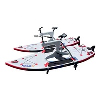 Bateaux gonflables de course de lac de flotteur avec la bicyclette d'eau de mer de pédale