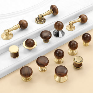 Pegangan kenari lubang tunggal furnitur pintu kabinet lemari dapur pegangan lemari kenop laci kayu Solid tarik kecil - Product Image 3