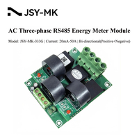 Module de compteur d'énergie AC JSY-MK-333G 380V 50A avec CT embarqué et carte d'acquisition de puissance électrique RS485 Modbus RTU pour armoire