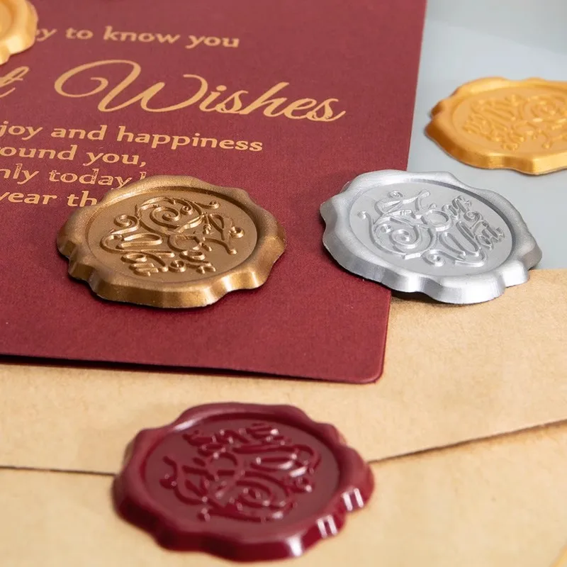 Adesivi vintage con sigillo di cera