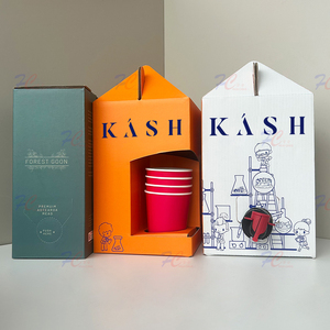 Nước giải khát máy chủ biểu tượng tùy chỉnh in ấn kraft giấy xử lý 10L cà phê để đi hộp container cà phê takeout hộp <span class=keywords><strong>carton</strong></span> cho quán cà phê cửa hàng - Product Image 1