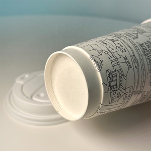 Gobelet en papier à double paroi à revêtement interne de qualité alimentaire de haut niveau avec couvercle étanche pour café chaud eau gazeuse froide - Product Image 5