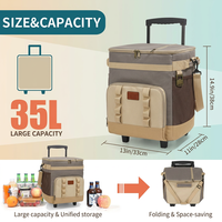 Sac isotherme mobile sur roulettes, sac de transport alimentaire isolé, sac thermique non tissé avec doublure en aluminium pour la restauration