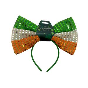 Diademas para el Día <span class=keywords><strong>de</strong></span> San <span class=keywords><strong>Patricio</strong></span>, Diadema con Lazo Grande Dorado y Verde, Diseño <span class=keywords><strong>de</strong></span> Trébol <span class=keywords><strong>de</strong></span> la Suerte, Diademas con Brillo, Adorno para el Cabello con Trébol Irlandés - Product Image 4