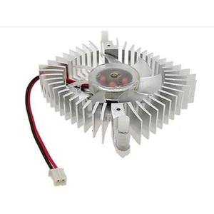Aluminum Heatsink <b>Fan</b> 2Pin Graphics Card Cooling With <b>Fan</b> 55 Holes <b>Silver</b> Color - Product Image 1
