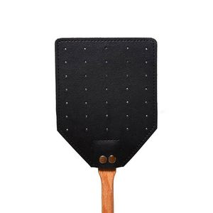 Wholesale Wooden Handle Leather Fly Rustic Swatter for Flies <b>Bees</b> - Product Image 5